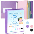 CTCMSP 3 Ring Binder with Dividers Tab Fits 200 Sheets of 8.5x11 Paper,1 Inch Durable Heavy Duty,Customizable Clear Cover with Inside Pockets