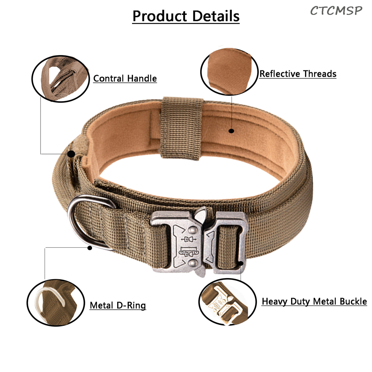 CTCMSP Pet Dog Collar Adjustable Training Nylon Dog Collar for Small Medium Large