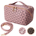 Travel Makeup Bag,2 in 1 Crossbody Cosmetic Zipper Pouch for Makeup Kit Organizer Bag with Handle&Strap