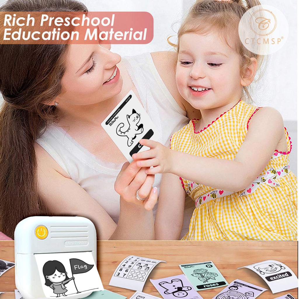 CTCMSP Sticker Printer Label Maker Machine,Bluetooth Inkless Printpods,Thermal Sticker Printer Perfect for Photos,Creative DIY,Study Notes,Pictures,Gift Supplies